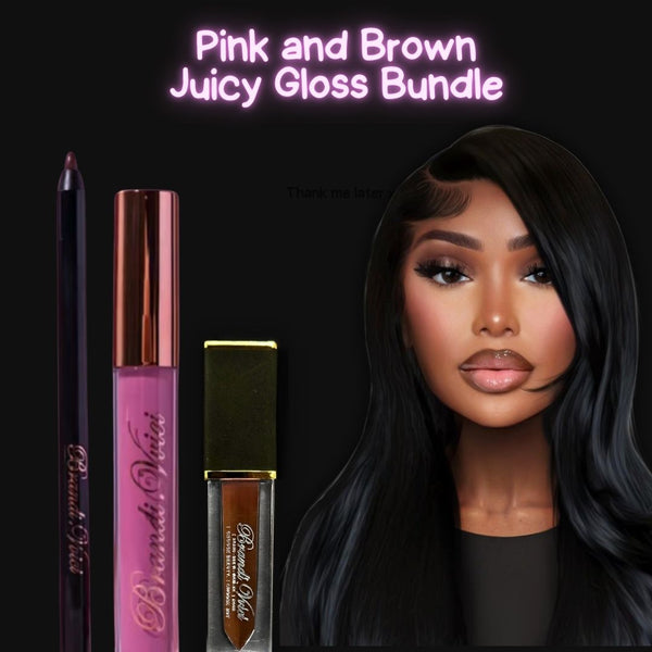 Pink and  Brown Juicy Gloss Lip Bundle